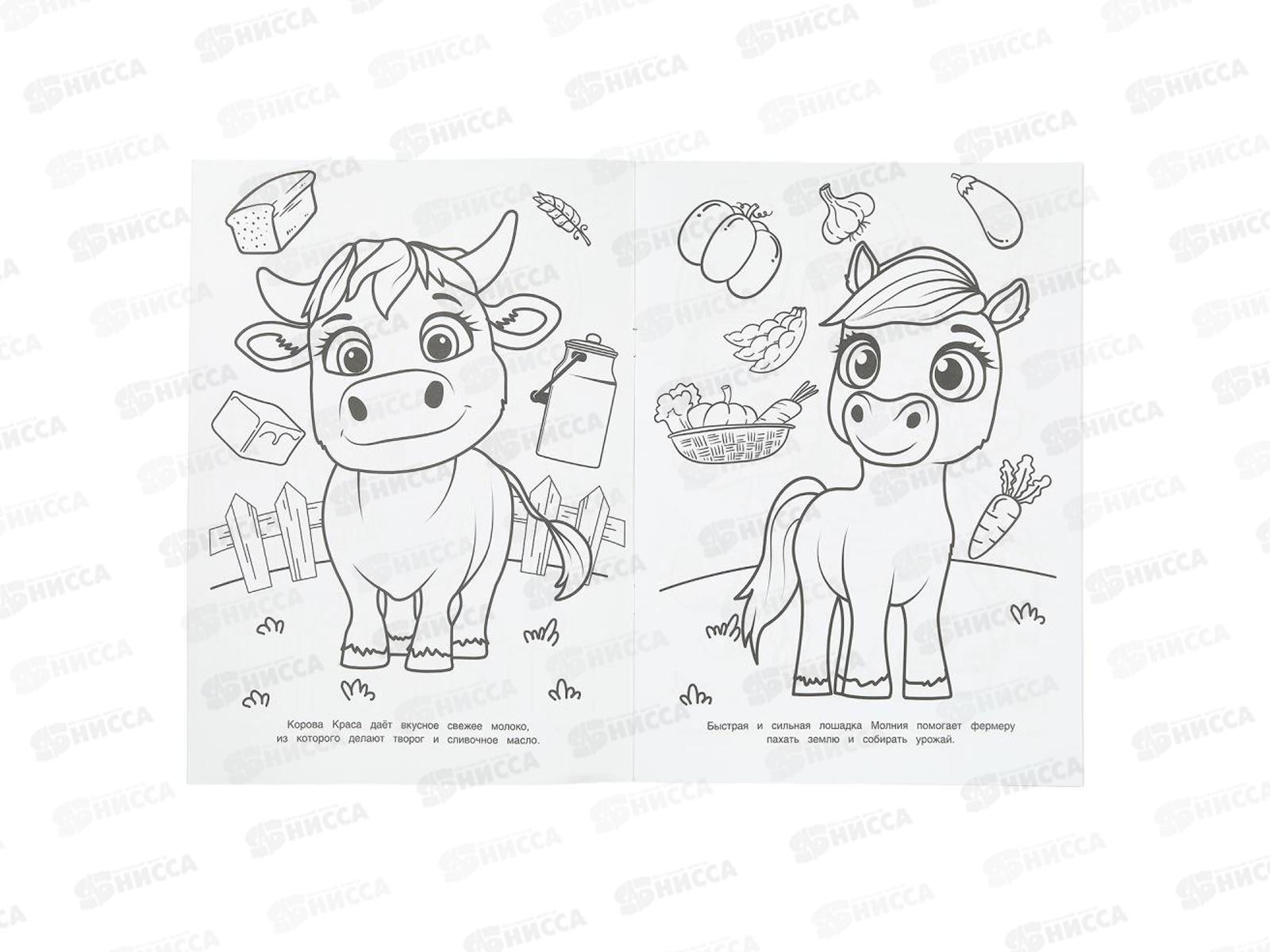 Раскраска &quotУМКА&quot 10996-9, Кто живёт на ферме, 214х290мм 16стр.*50