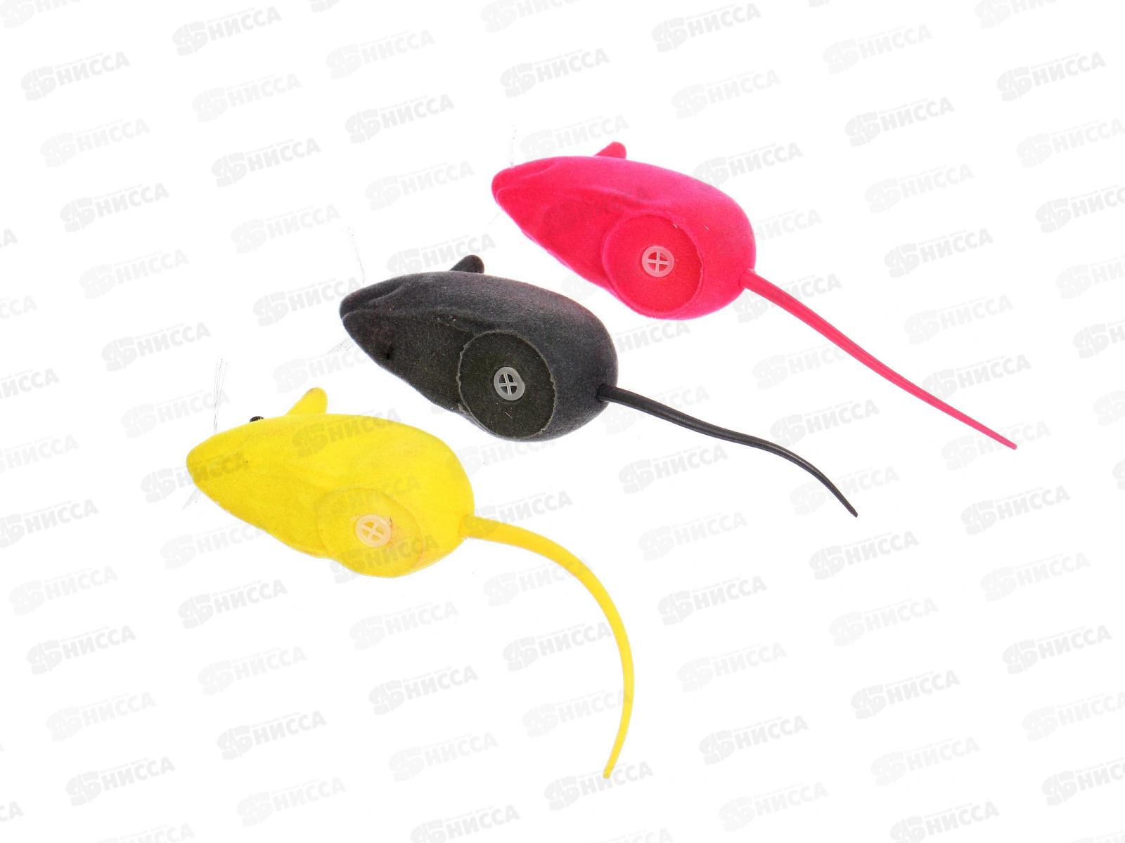 Игрушка-мышка для коше &quotЦепкие лапки&quot 3 цвета, 684-0415  *12