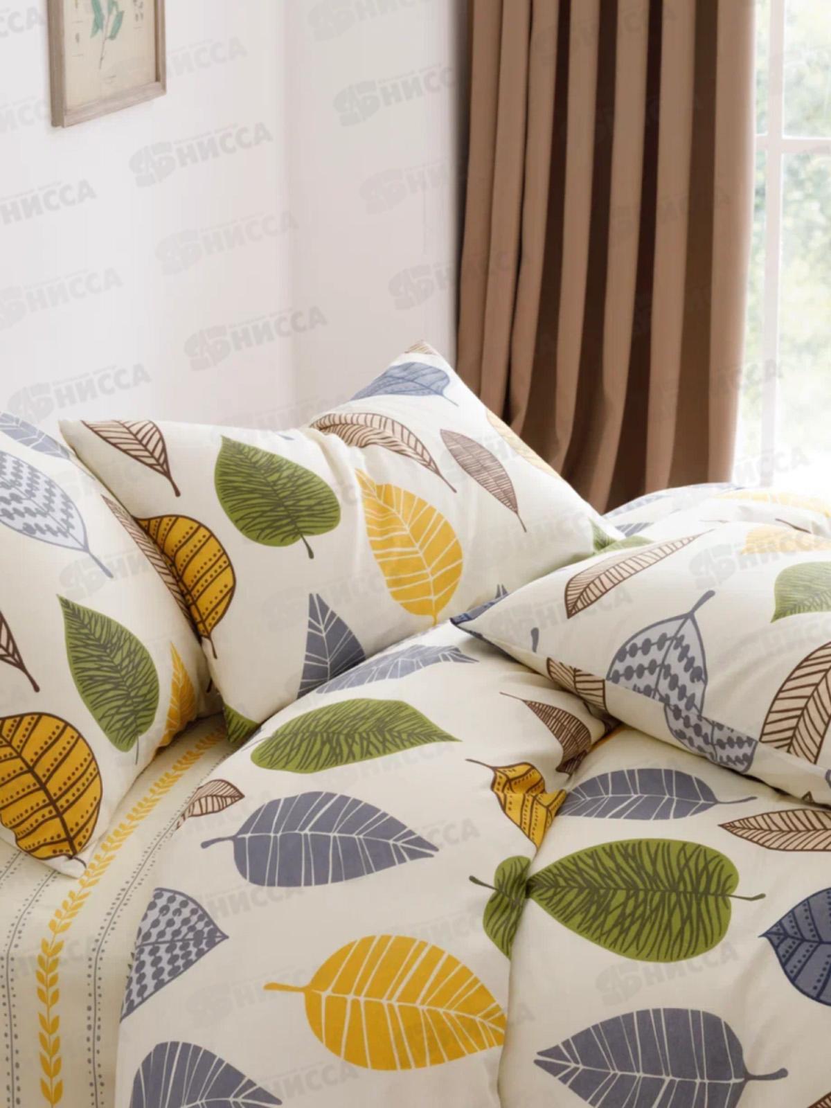 КПБ 2,0сп с евро прост. Бязь 120гр НН Листопад 70*70 2шт