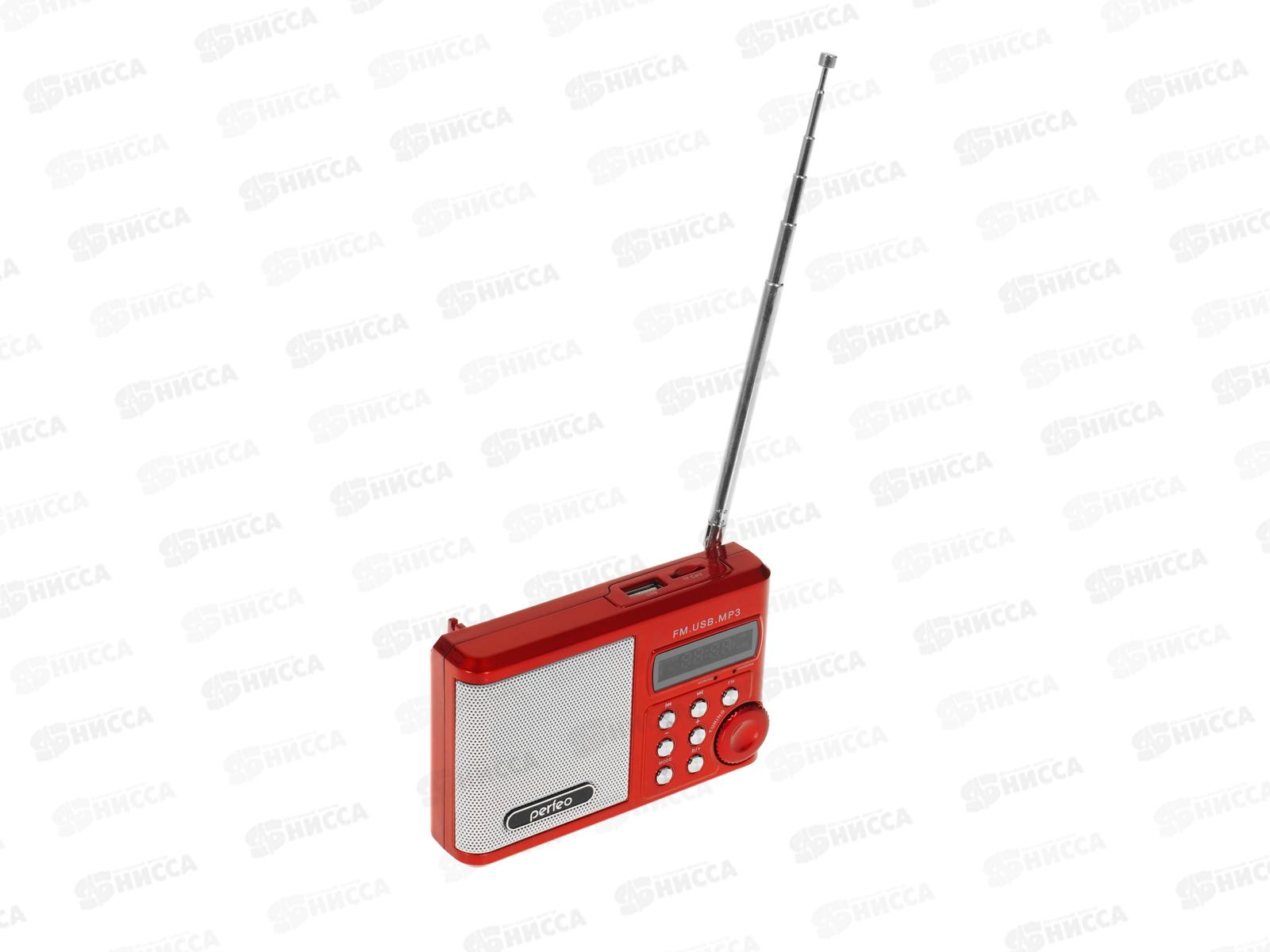 Мини-аудио Perfeo Sound Ranger Next УКВ+FM, MP3, Bluetooth 5.3, 1000мАч, красный,  PF_D0563