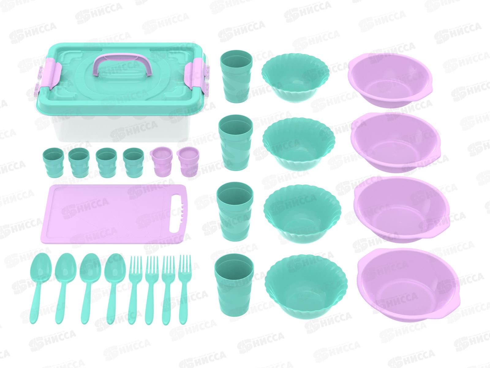 Набор посуды для пикника №15 &quotВ дорогу - 2&quot (4 персоны, 28пр.) АП 774