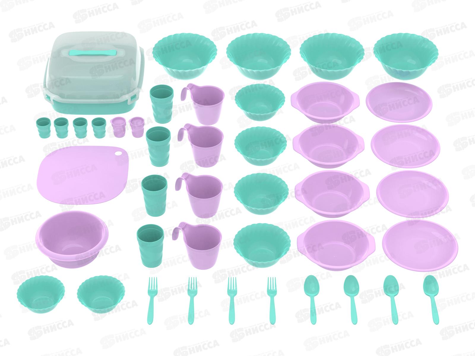 Набор посуды для пикника №22 &quotЗагородный&quot (4 персоны, 43пр.) АП 781