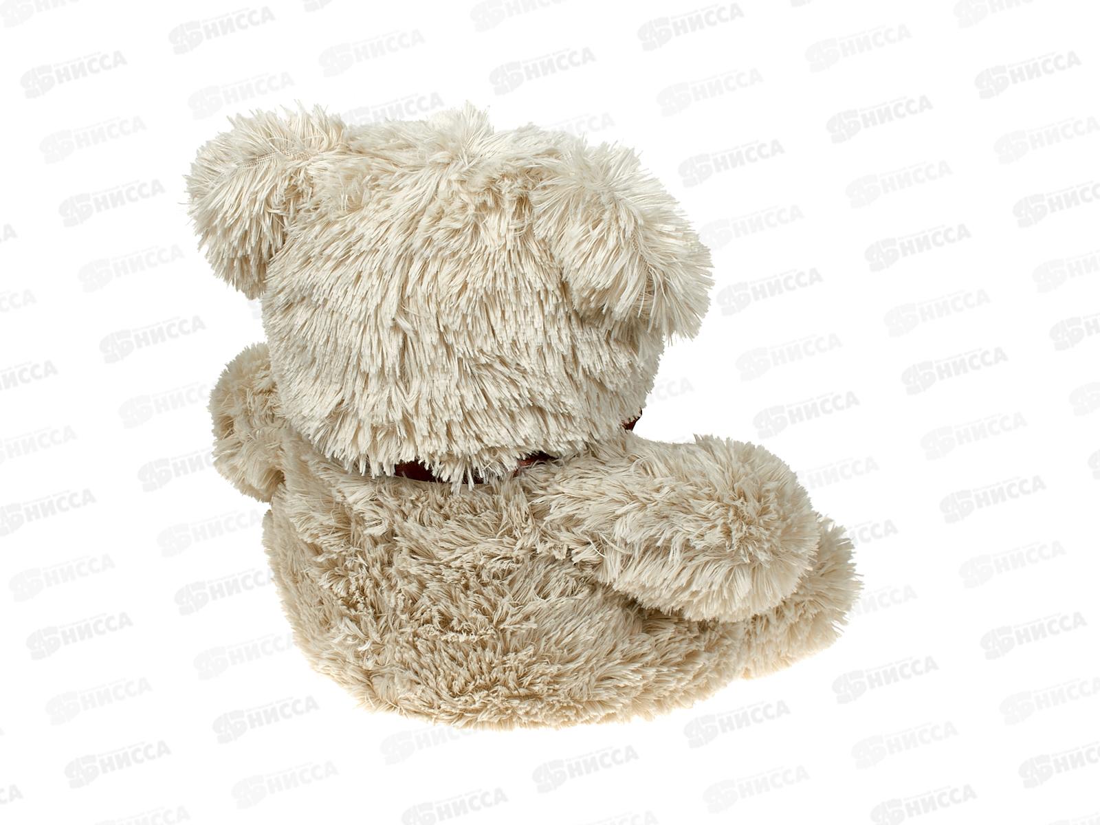 Медведь Гриня 38см, светло-серый с лентой,  Мила