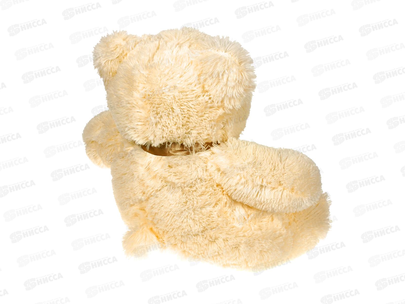 Медведь Амур 38см, персиковый, с лентой, Мила