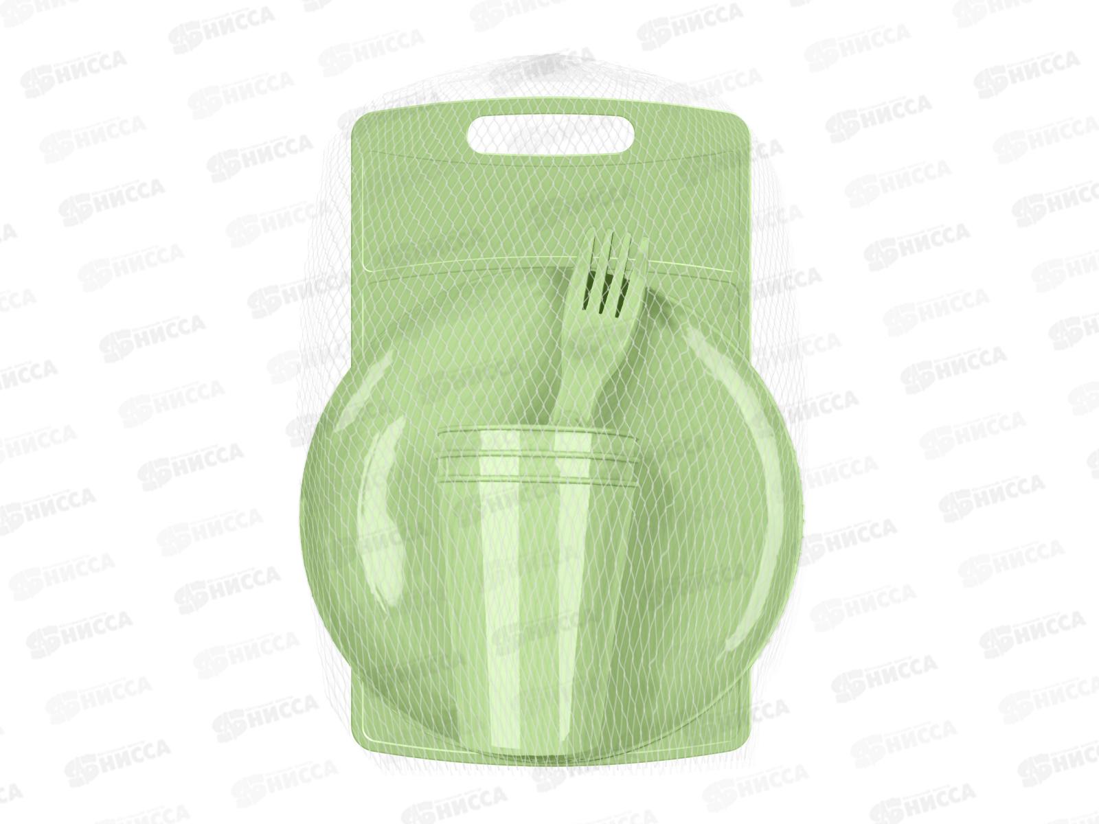 Набор д/пикника (3 персоны) 10пр Зеленый 223159318/08