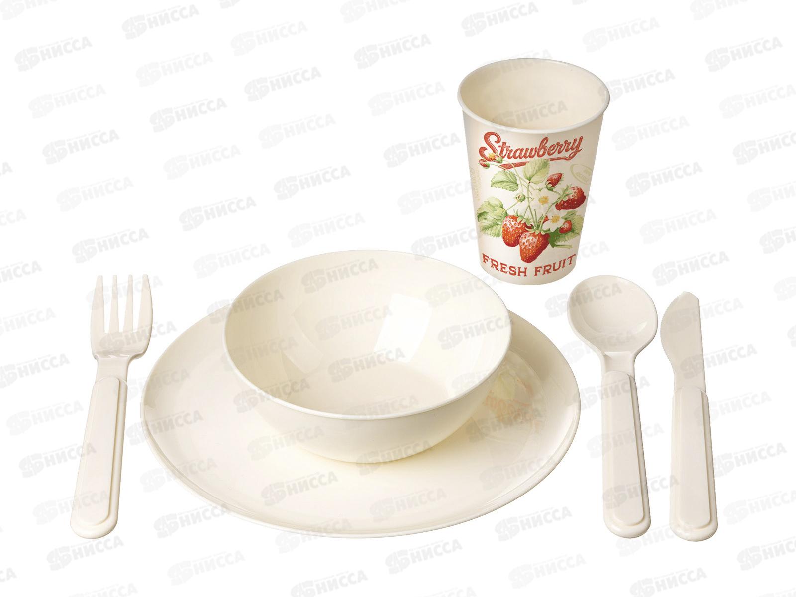 Набор для пикника (6 персон) 37пр &quotФруктовый сад&quot светло-бежевый 223159525/01