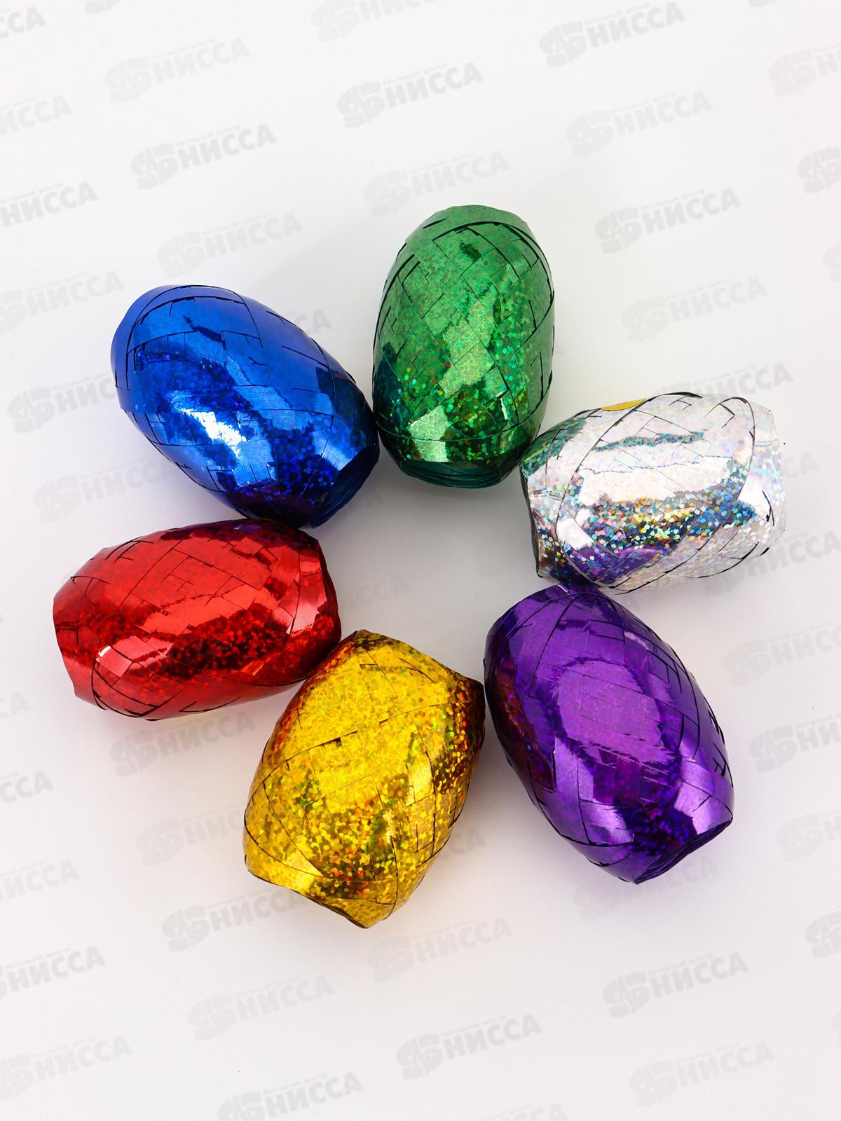 Лента упаковочная голография (6шт) 0,5см*10м, микс 1477169