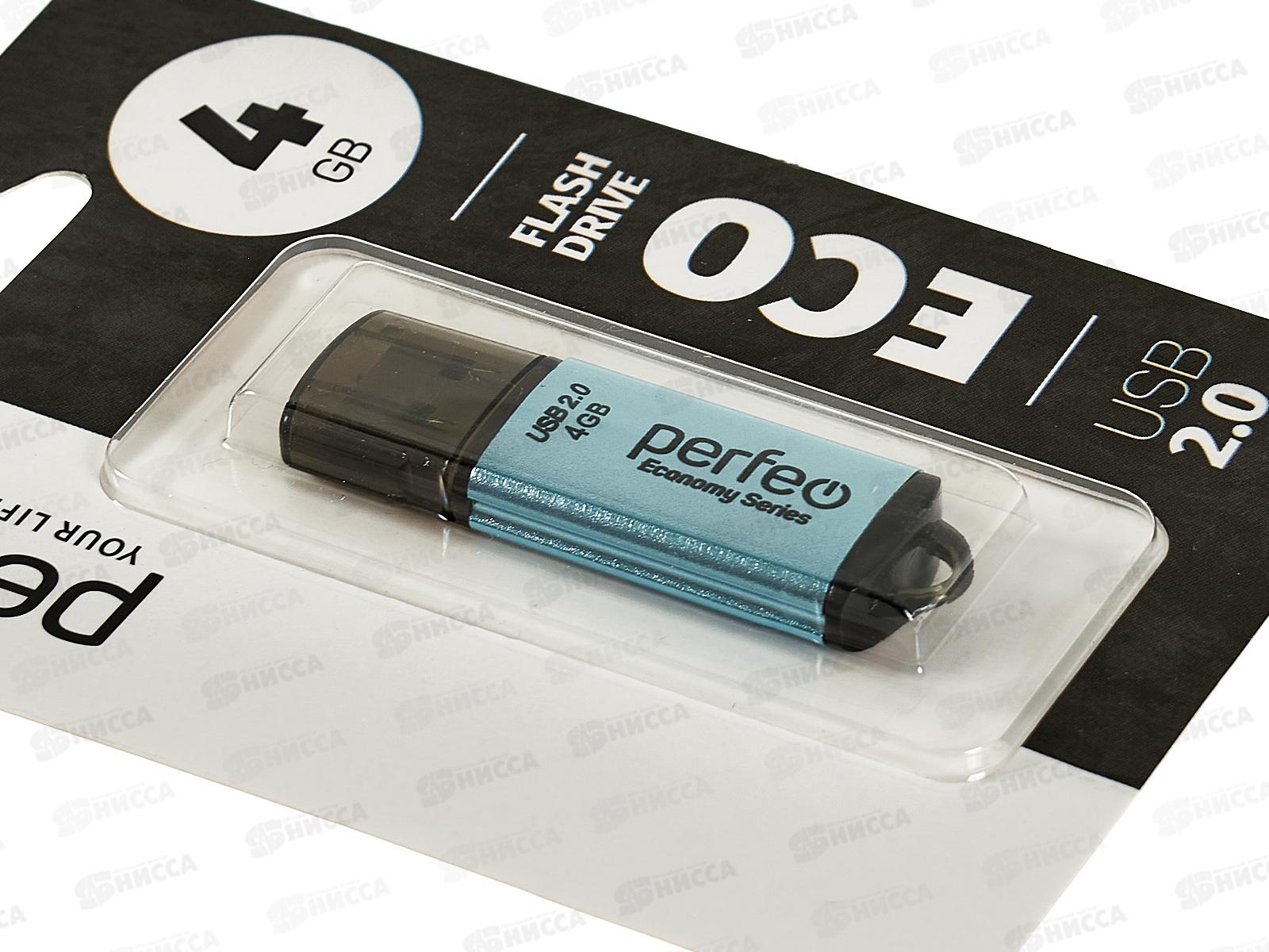 Флеш-карта Perfeo USB  4GB E01 Blue economy series