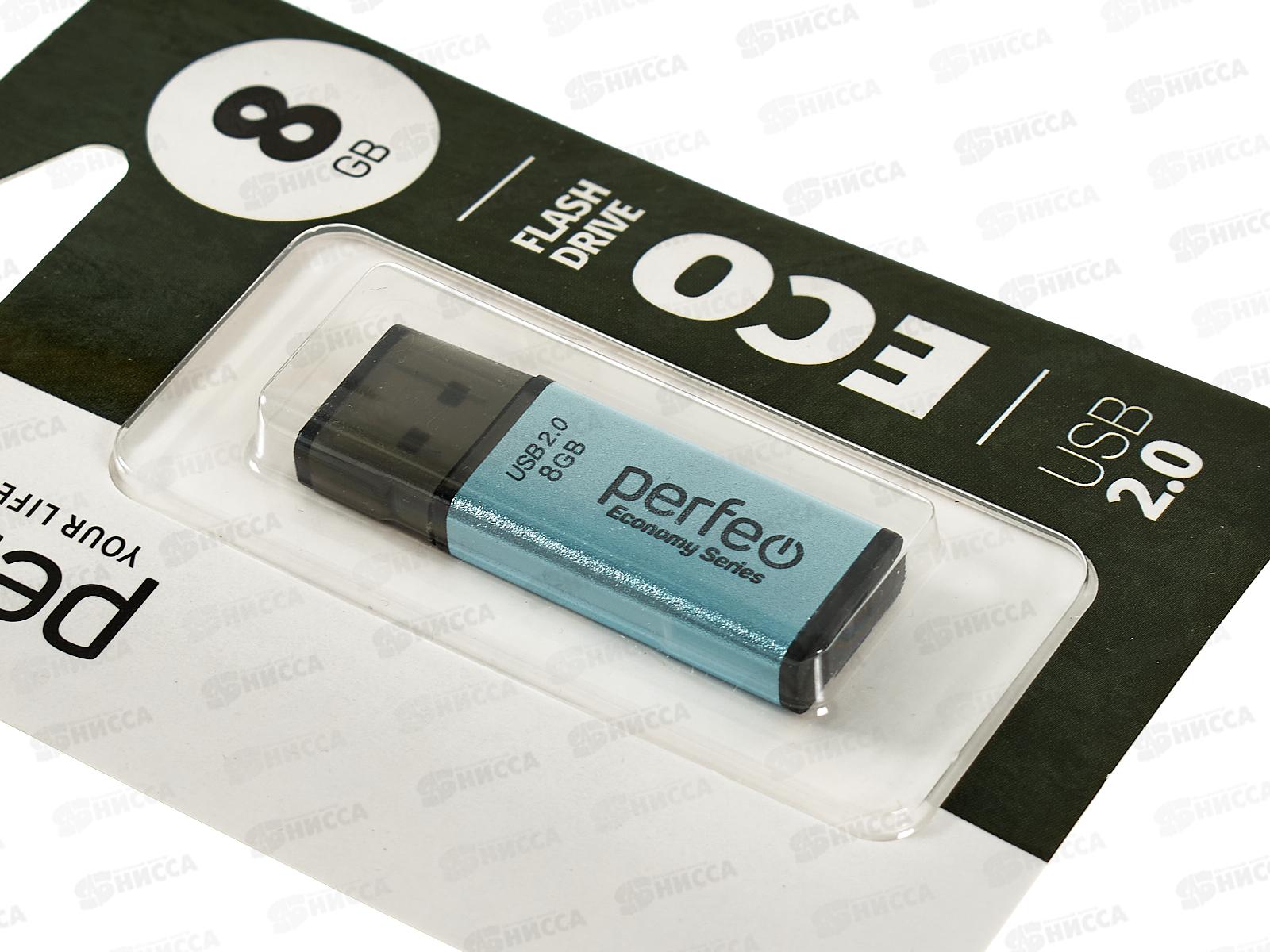 Флеш-карта Perfeo USB  8GB E03 Blue economy series