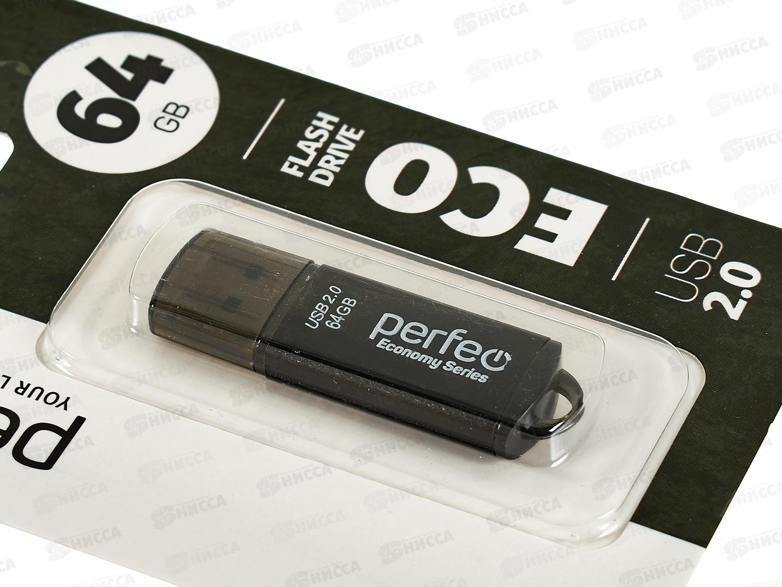 Флеш-карта Perfeo USB 64Gb E01 Black economy series