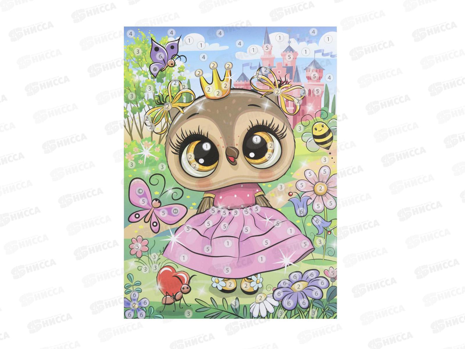 Аппликация из пайеток 17*23см Совушка, SEQPACK-112284