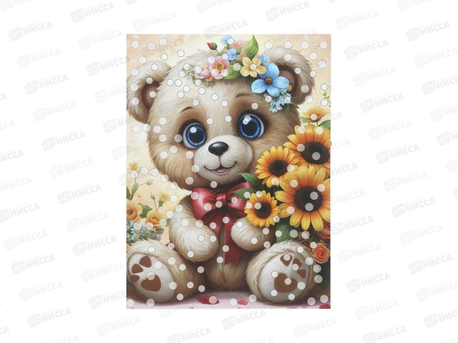 Аппликация со стразами и пайетками Милый медвежонок, GEMSEQ-123231