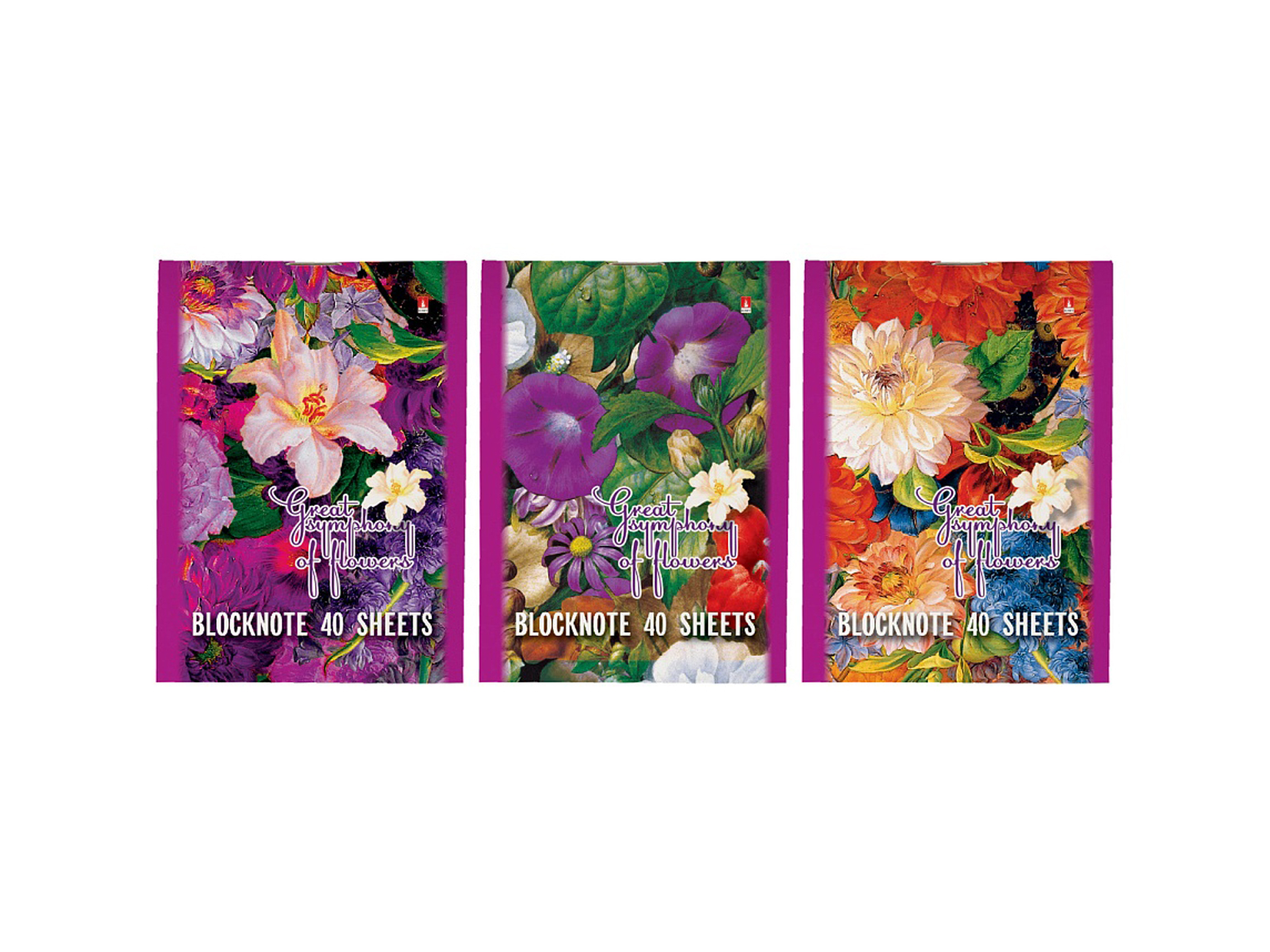 Блокнот 40л АЛЬТ А7 Цветы,3-40-710*50