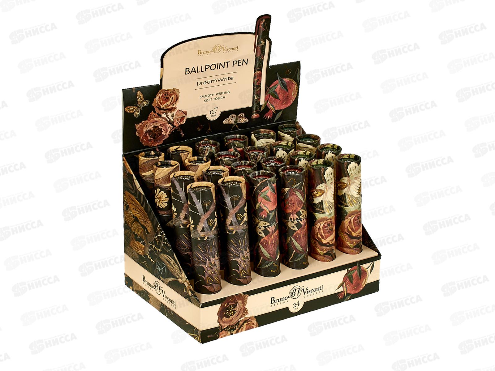 Ручка шар. B.V.Dreamwrite Flora Black night синяя 0.7мм 20-0264/14 *24