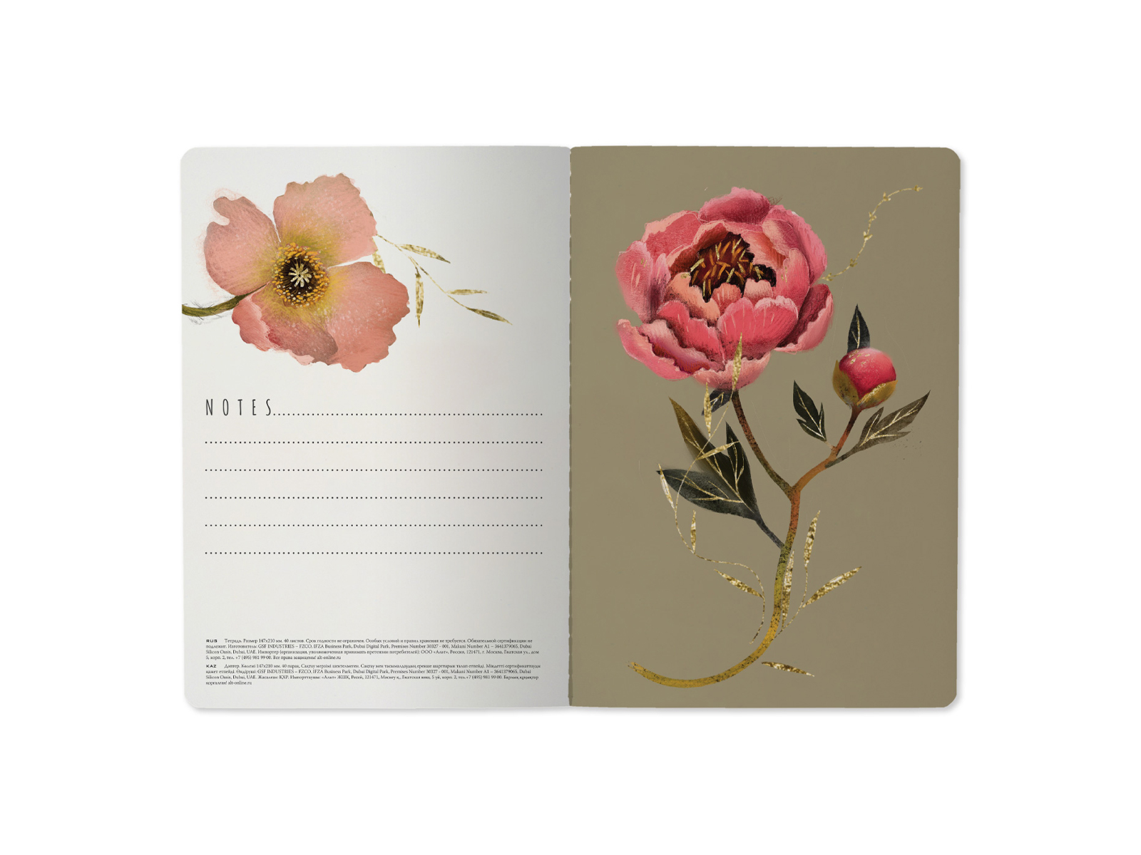 Тетрадь 40л кл. B.V. Flora Pink Blossom 7-40-001/212*4/64