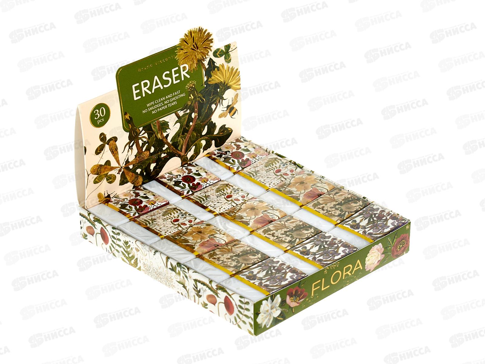 Ластик  B.V. Flora Bloom Flowers белый,42-0092*60