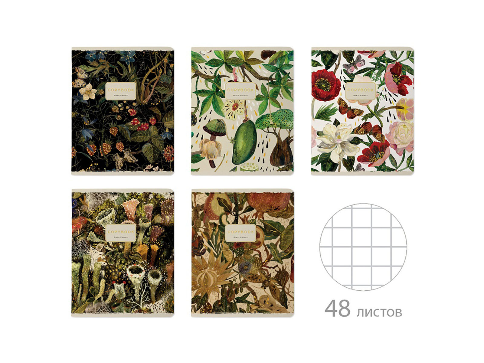 Тетрадь 48л кл. B.V. Flora  7-48-1343*4/64