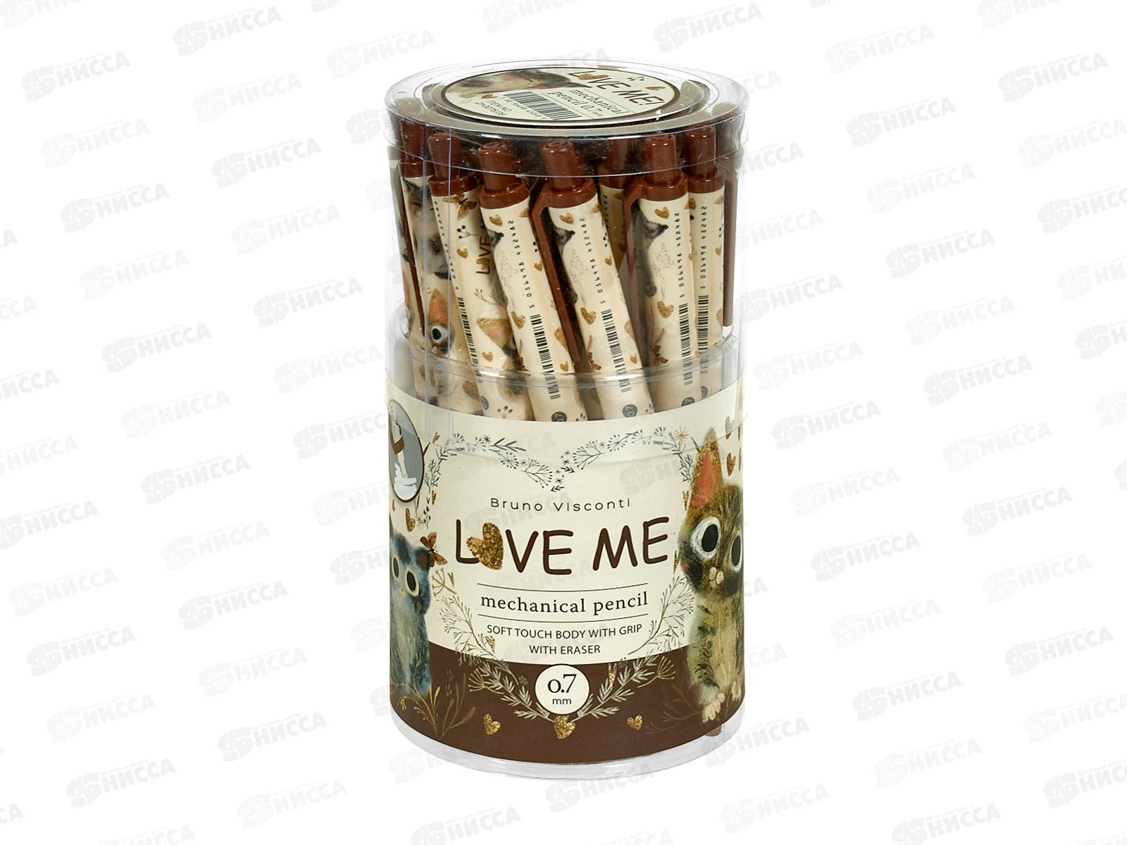 Карандаш мех.  B.V. Love me милый Котик  , 21-0076/08*28