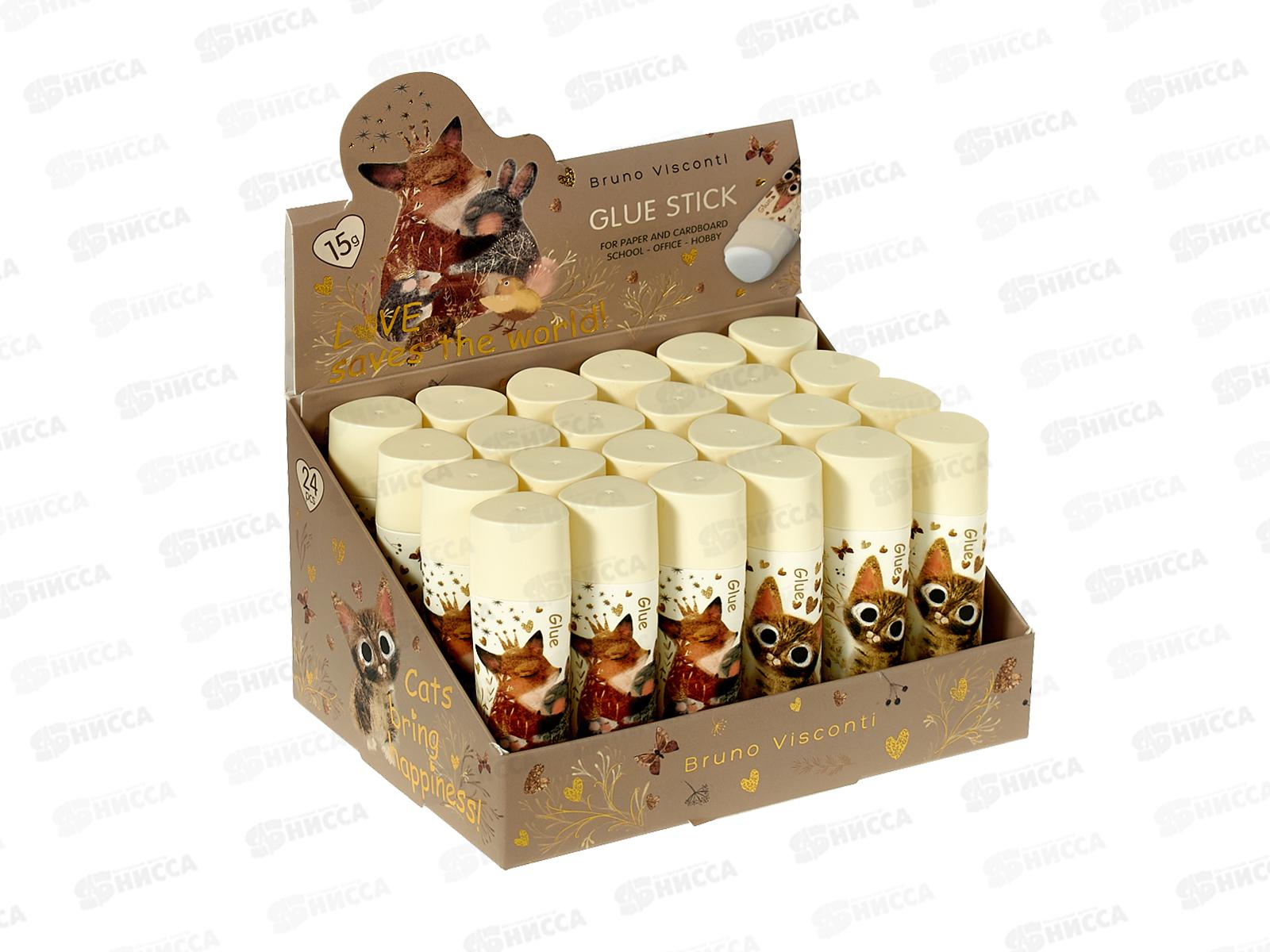 Клей карандаш  B.V.15 г,Love me  40-0018*24