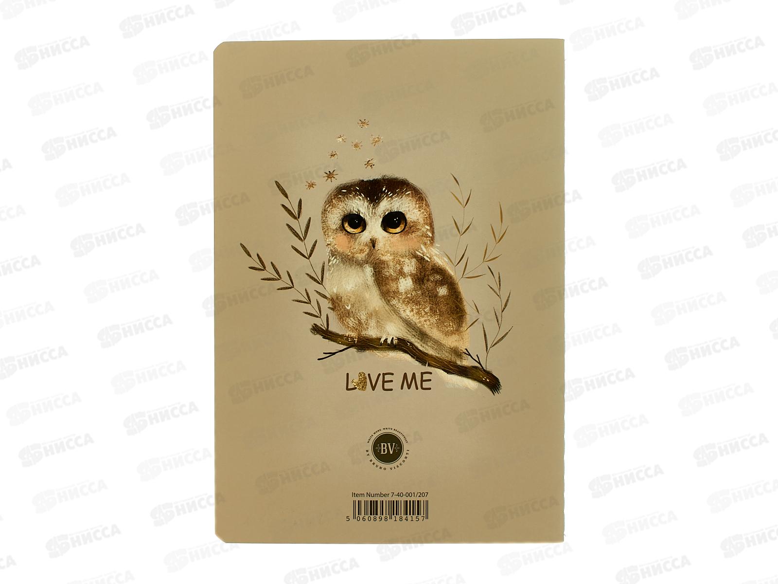 Тетрадь 40л кл. B.V. Love me Милый совенок 7-40-001/207*4/64