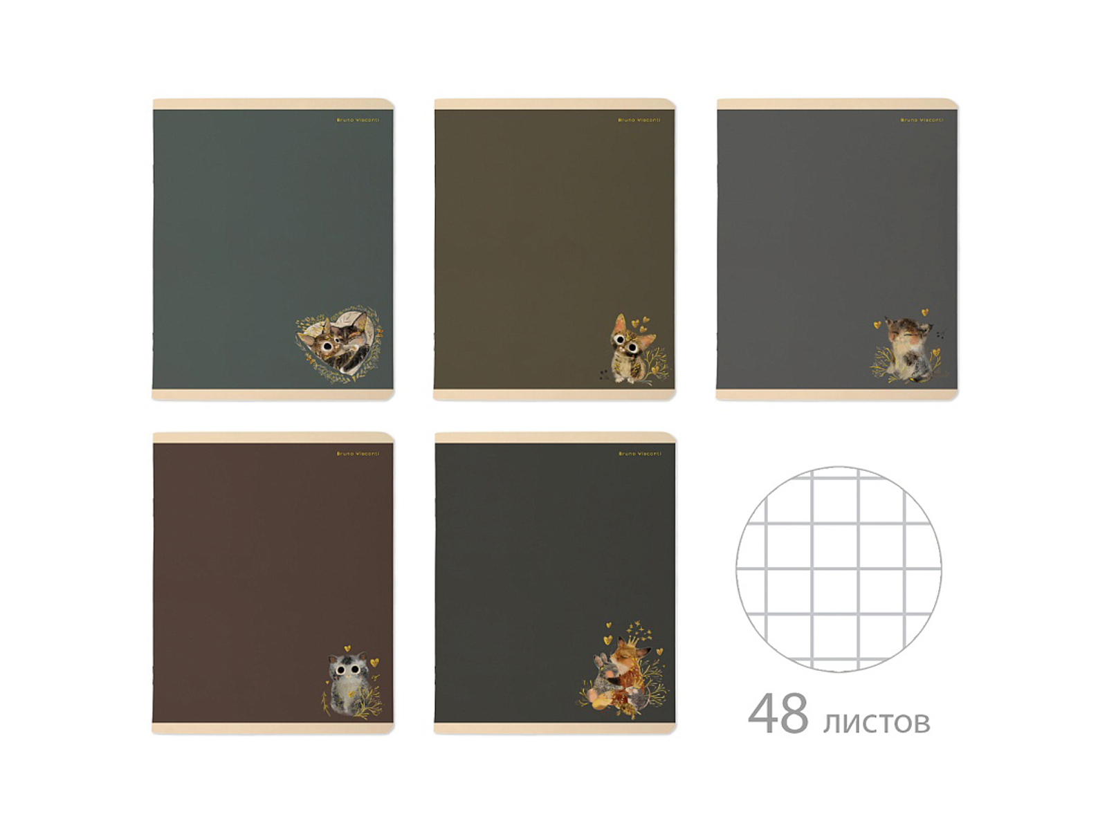 Тетрадь 48л кл. B.V. Love me Morandi 7-48-1368*4/64