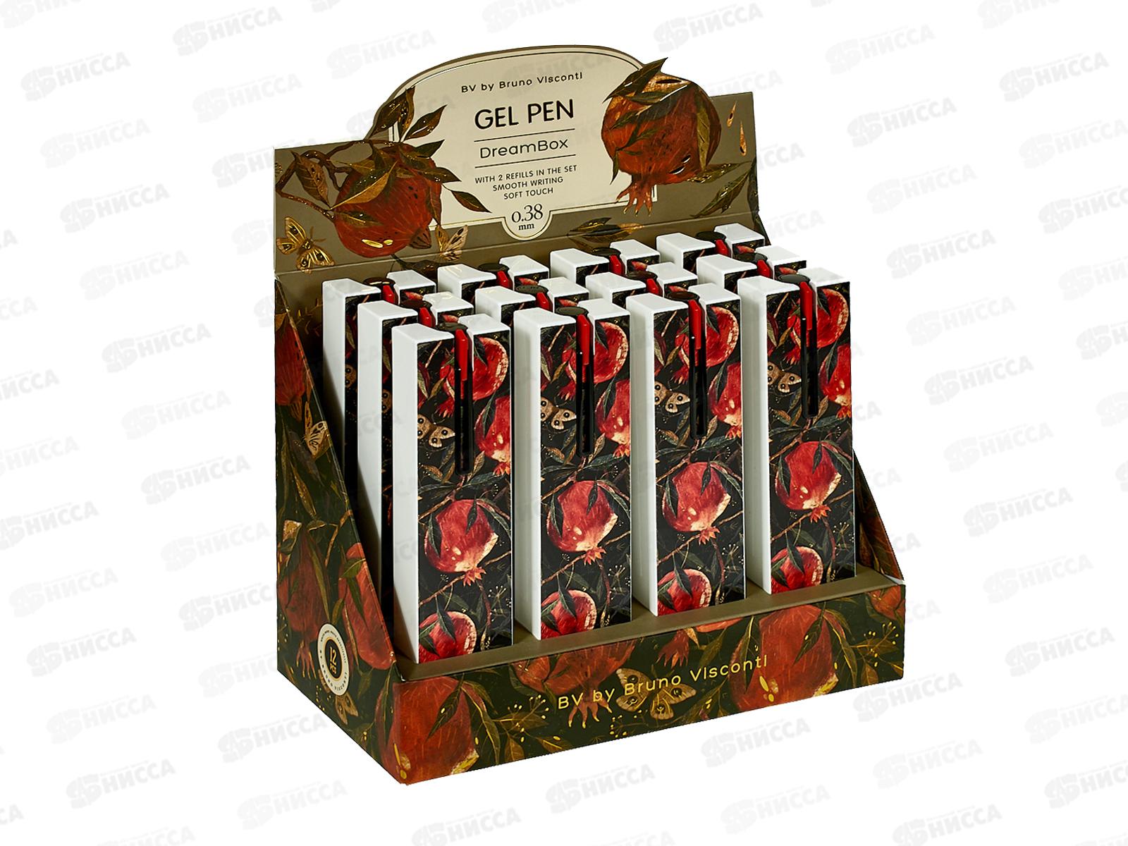 Ручка авт. B.V. Flora Гранат черная 0.38мм 20-0446/02*12