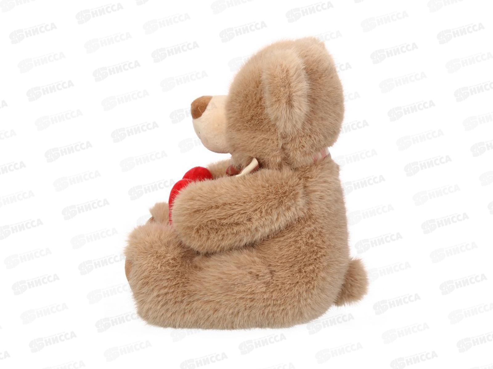 Игрушка ТМ &quotRelana&quot Мишка бежевый с сердцем, 19см, RLW25183-19Н