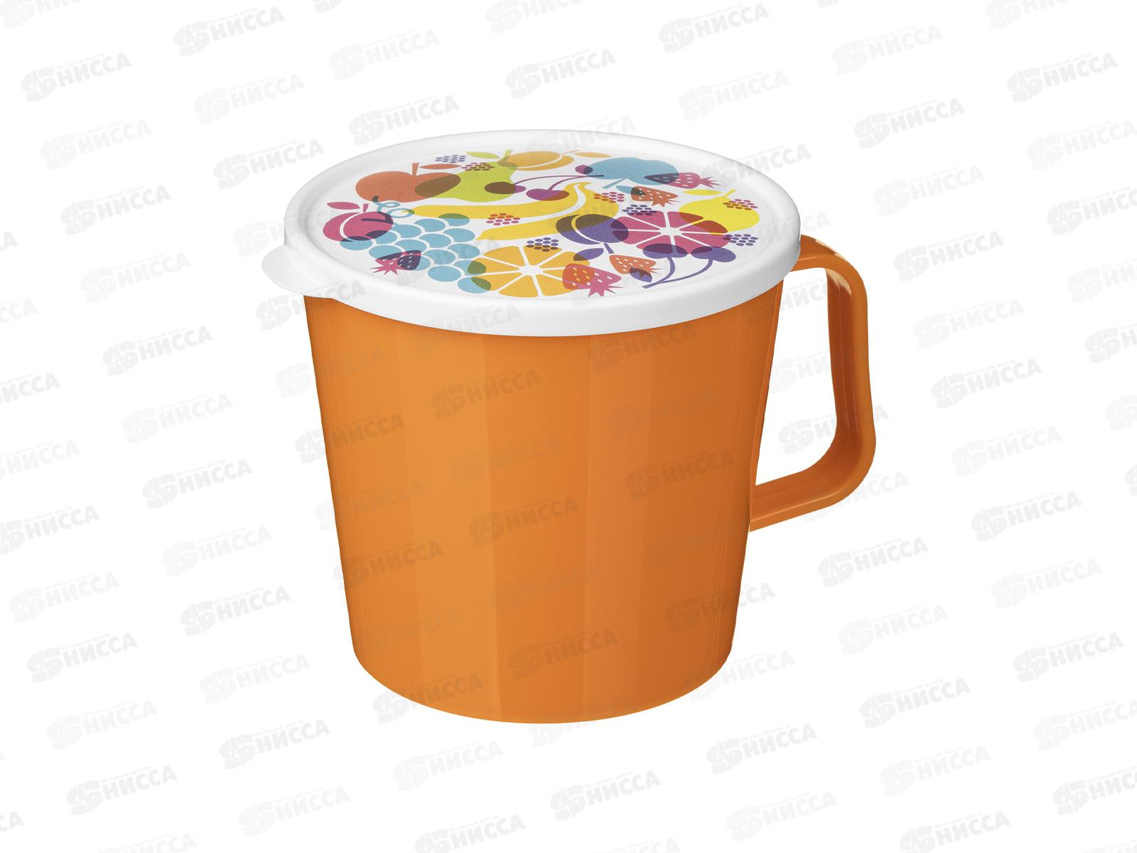 Контейнер-кружка 750мл с декором микс1, 223106590/00  *24
