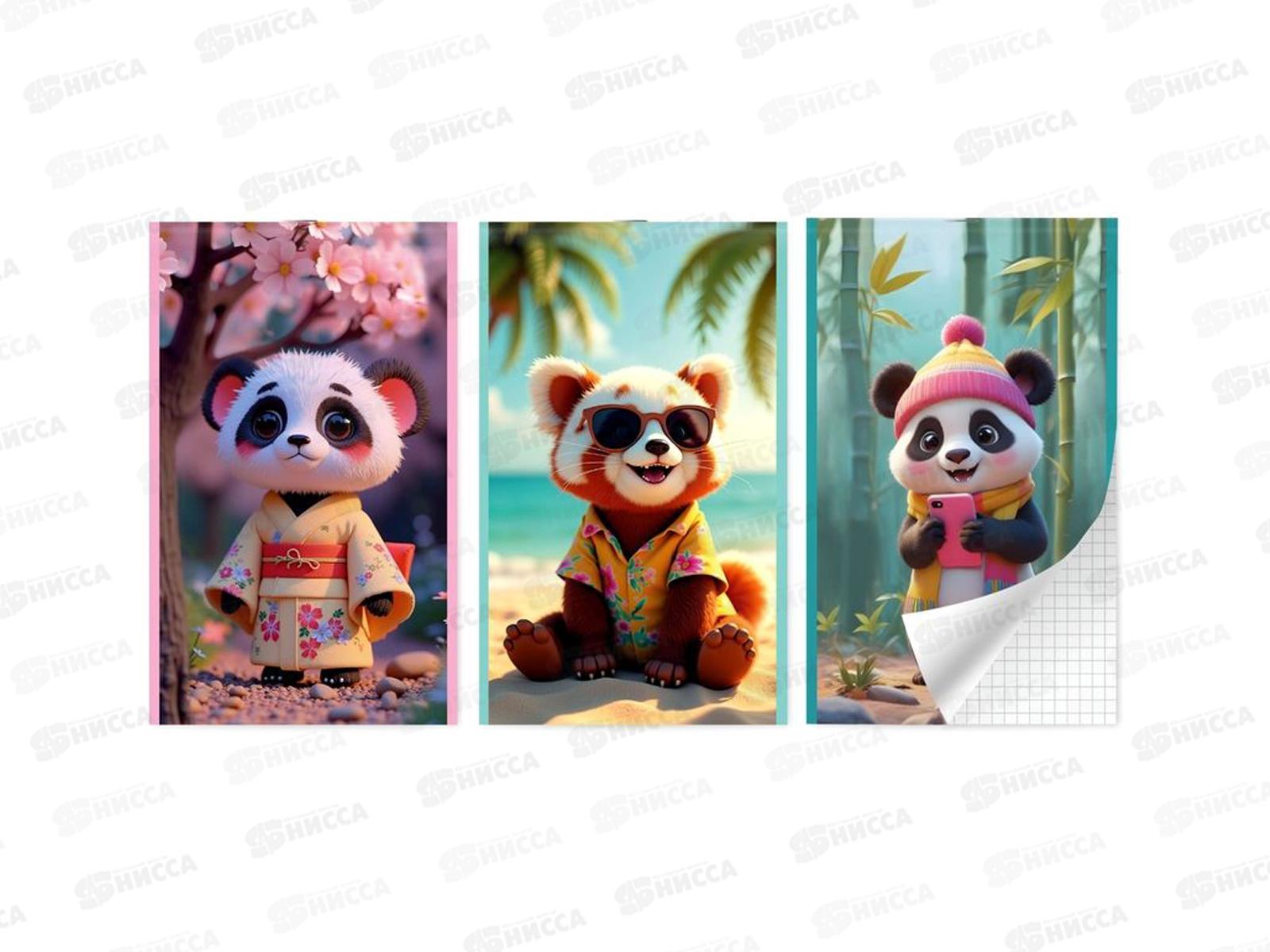 Блокнот 30л. Lamark А6 серия &quotМалыш панда&quot клетка, на скобе. 0256 *5