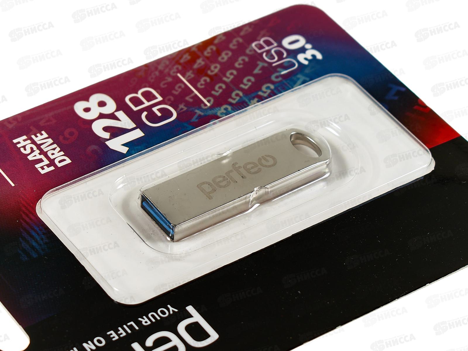 Флеш-карта USB 3.0 Perfeo 128GB M08 Metal series, PF-M08MS128