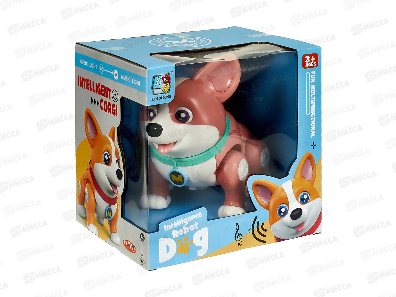 Милый корги №333-9 на батарейках, коробка 19,5*15*19