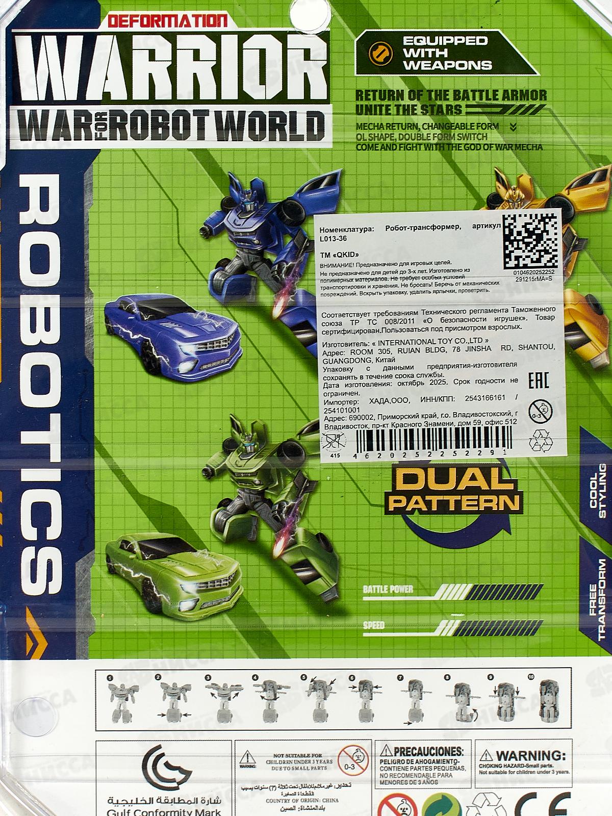 Трансформер-робот №L013-36 блистер 23,5*5,5*17,5