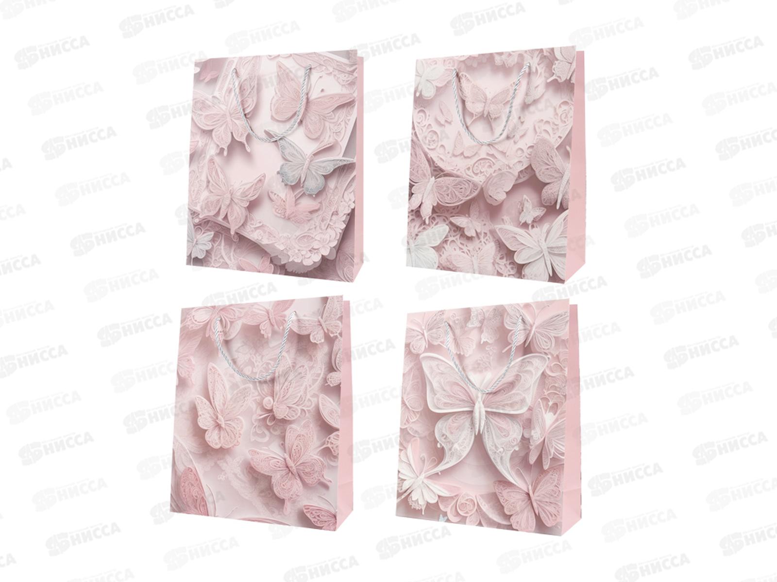 Пакет подарочный 26*32*10см Бабочки  DV-15445L  *12