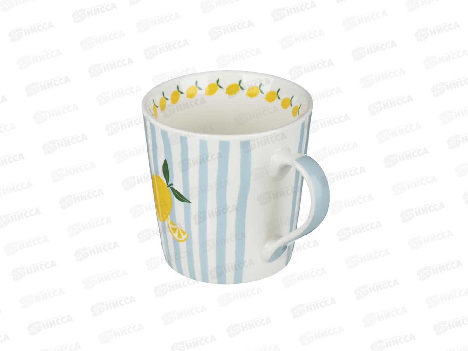 Кружка 330мл Фрукты в полоску, фарфор, 2 дизайна, MILLIMI, 806-510 г