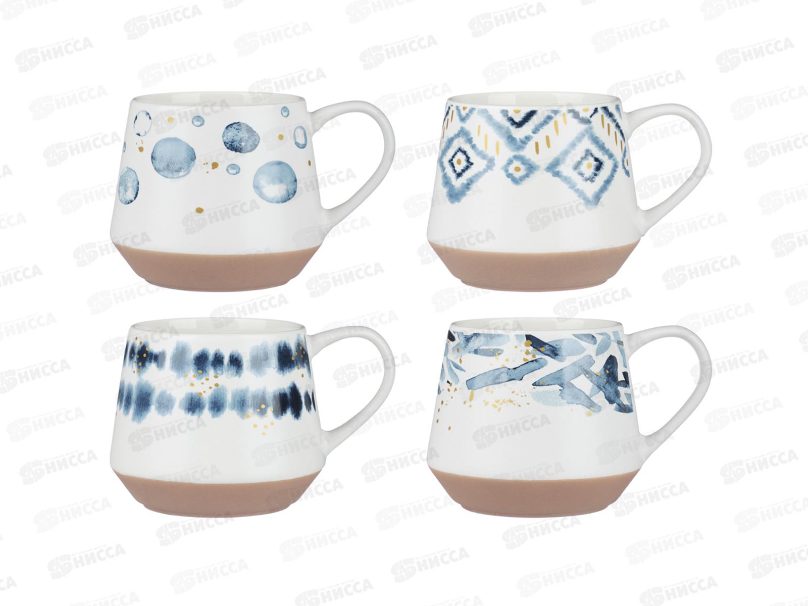 Кружка 470мл Абстракция, фарфор, 4 дизайна, MILLIMI, 806-516 г