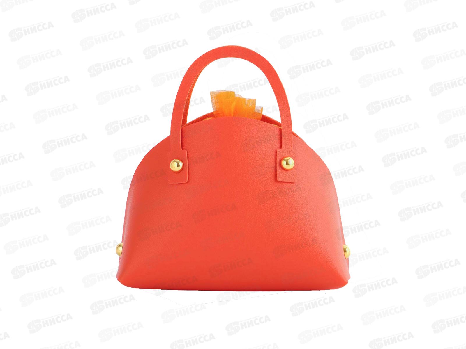 Сумочка подарочная кожанная 14*6,5*12,8см оранжевая 10875782