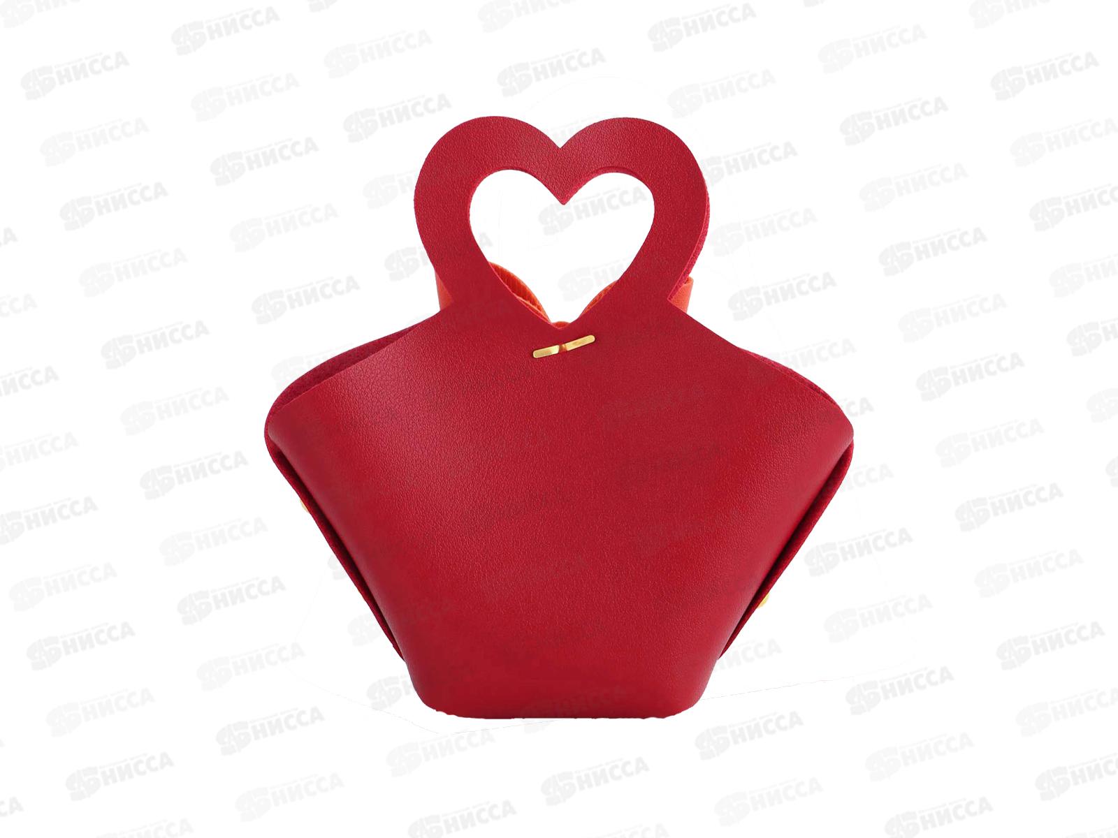 Сумочка подарочная кожанная 10,5*5*6см красная 10875785