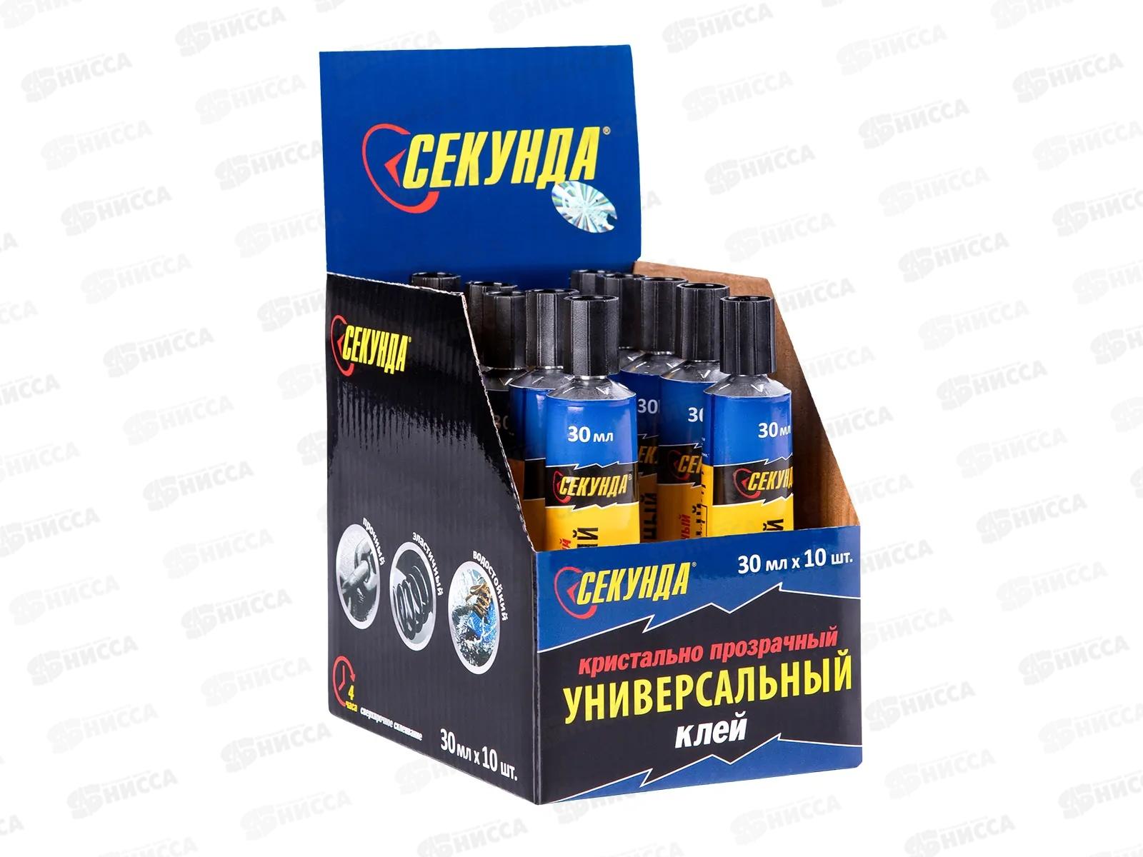 Клей универсальный СЕКУНДА 30мл прозрачный 403-232 шоу бокс*10/60