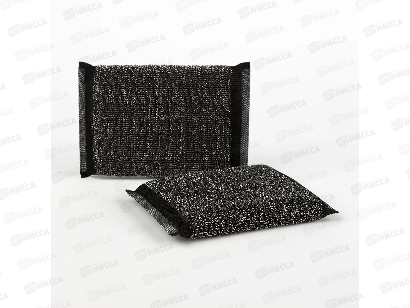 Губка PATERRA абраз, черн  13,5-9,5*1,5см 2шт 406-195 *48