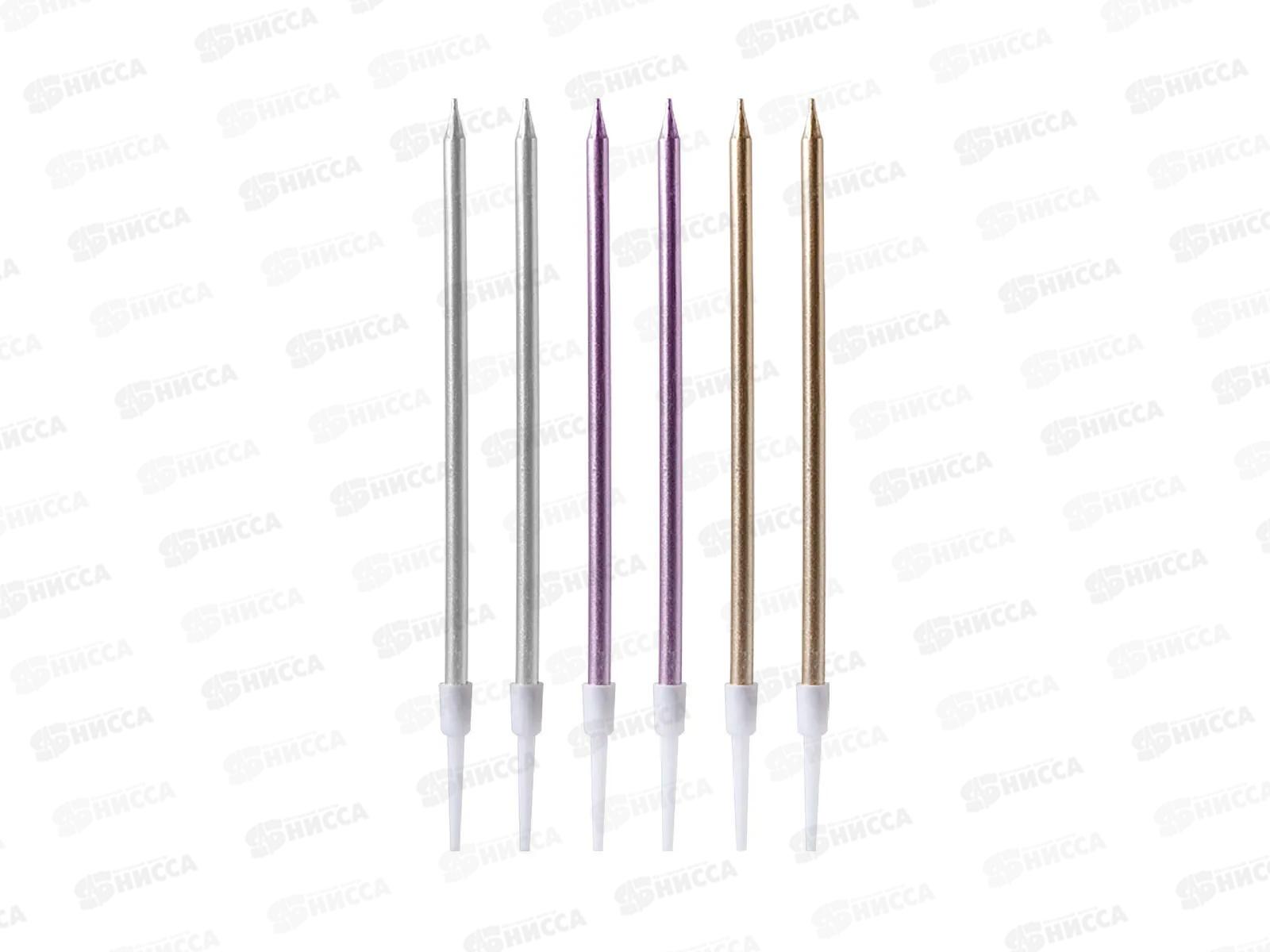 Свечи д/торта PATERRA Металлик 6шт в уп  401-983   *34