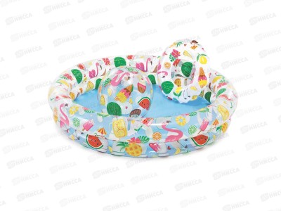 Бассейн 59460 (122х25) с кругом и мячом в пакете  INTEX  *12