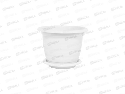Горшок цветочный  &quotВиола&quot 1л с поддоном  (белый) М1529*20