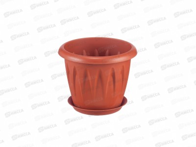 Кашпо АЛИЦИЯ D140мм 1,0л Терракотовый  с поддоном  М3064 *20