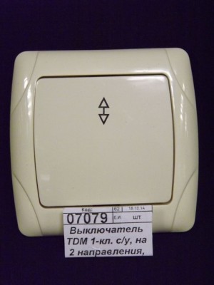 Выключатель TDM 1-клавиша скрытая установка, на 2напр., 10А сл.кость &quotОнега&quot, 0032