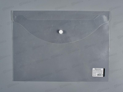 Папка с кнопкой BRAU 221638 прозрачная, до 100л, 0,15мм *15/90