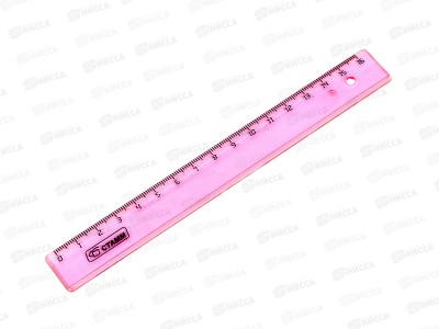 Линейка 16см СТАММ флюоресцентная, прозрачная, 4 цвета, ЛН02 *20/880