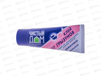 ЧИСТЫЙ ДОМ клей от грызунов  и насекомых в тубе 60гр *50