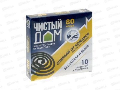 Чистый дом спирали зеленые от комаров 10шт  *60