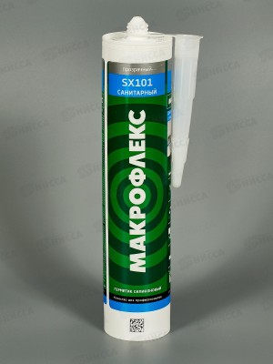 Герметик Макрофлекс SX101 силиконовый санитарный прозрачный, 290мл, 2670560 *12