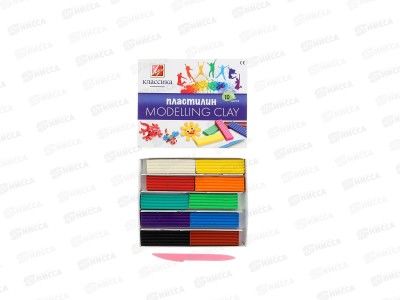 Пластилин 10цветов 200г ЛУЧ Классика, картонная упаковка, 7с304-08 *20